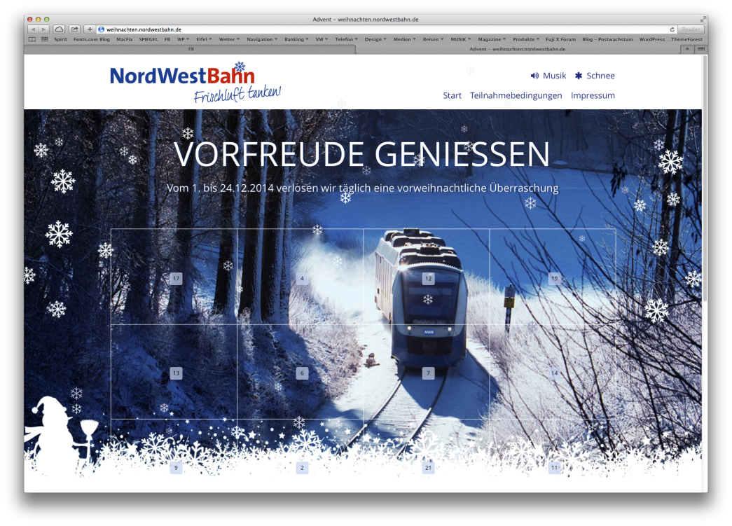 Lint-Triebwagen der NordWestBahn im Schnee